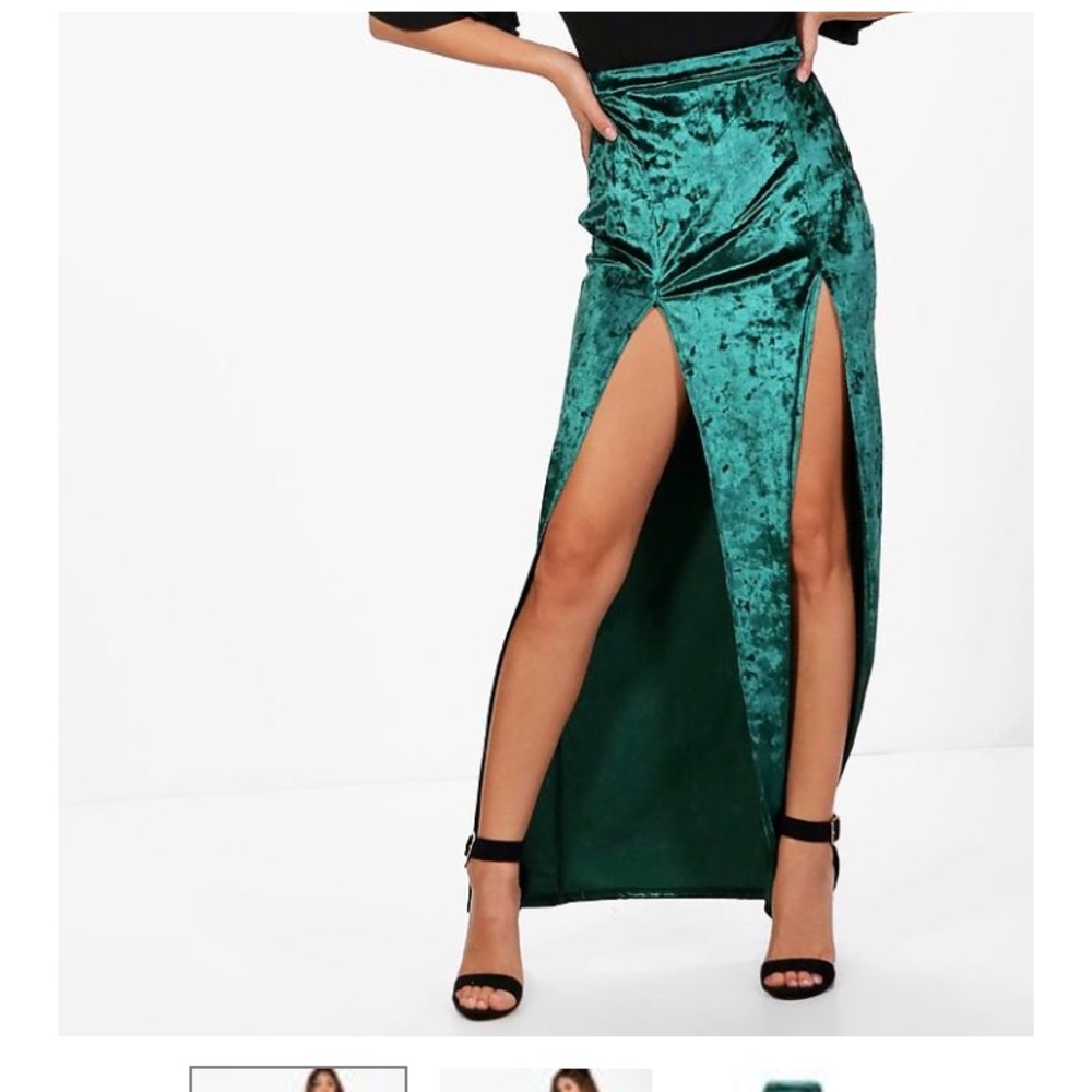 Emerald green maxi skirt